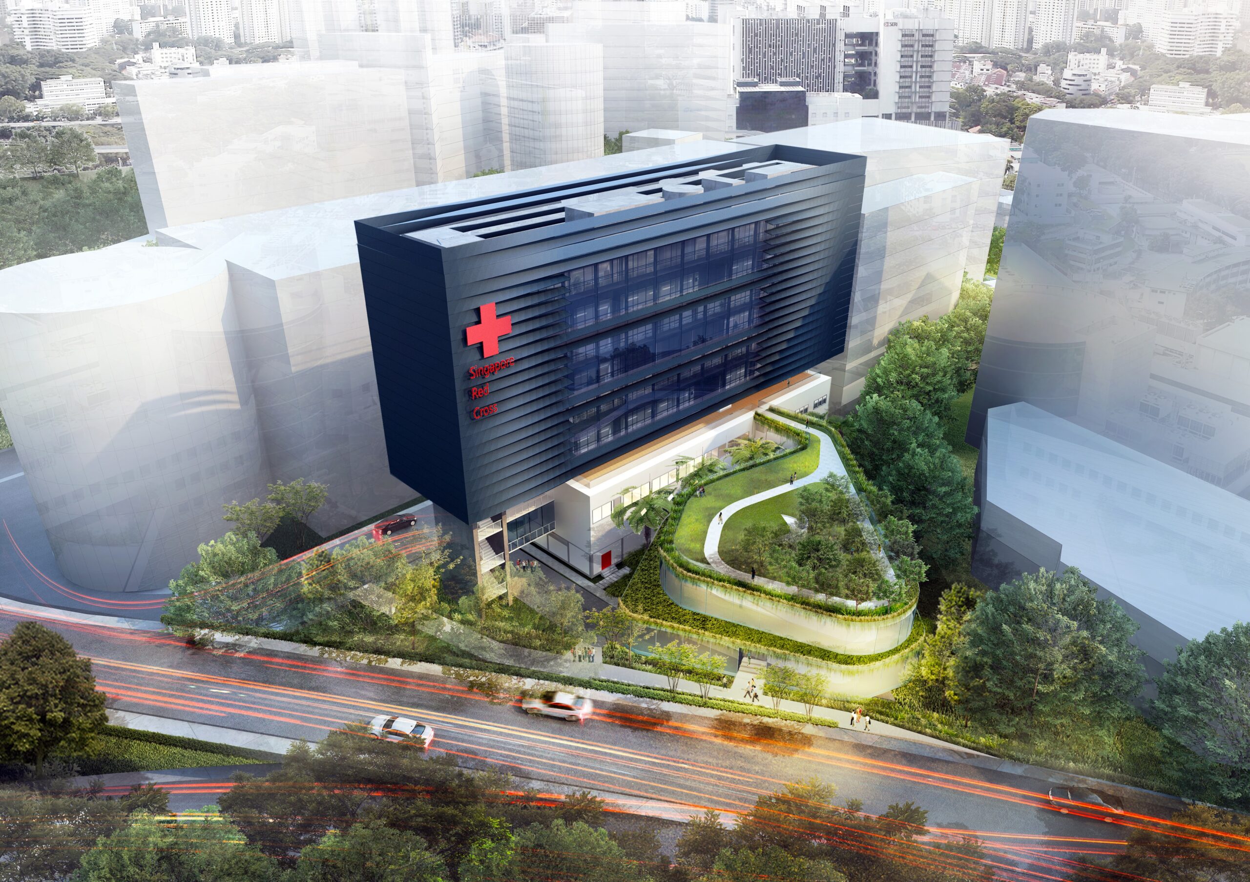 01_Red Cross House_perspective bird's eye view