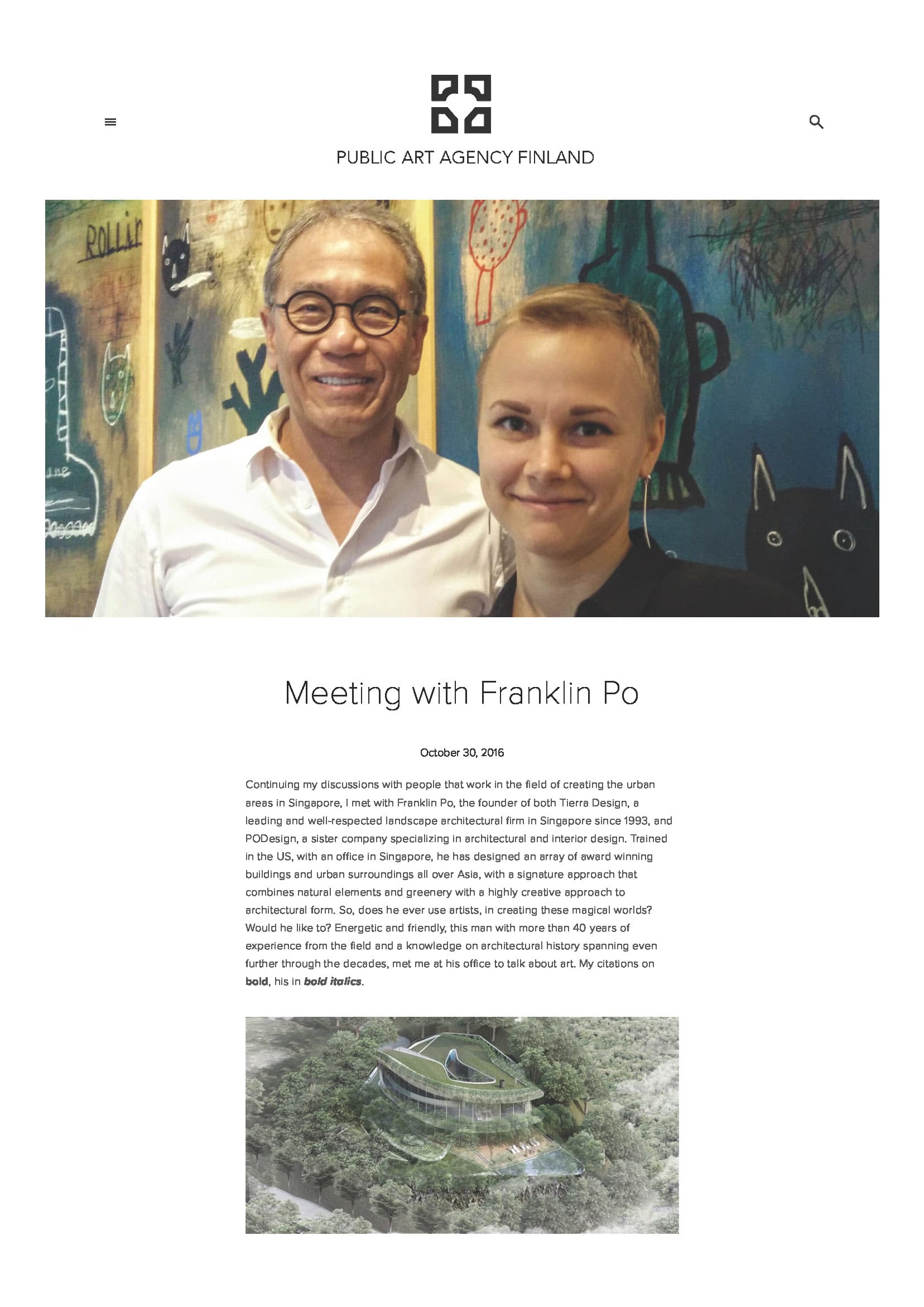 Read more about the article Public Art Agency Finland : Meeting with Franklin Po
