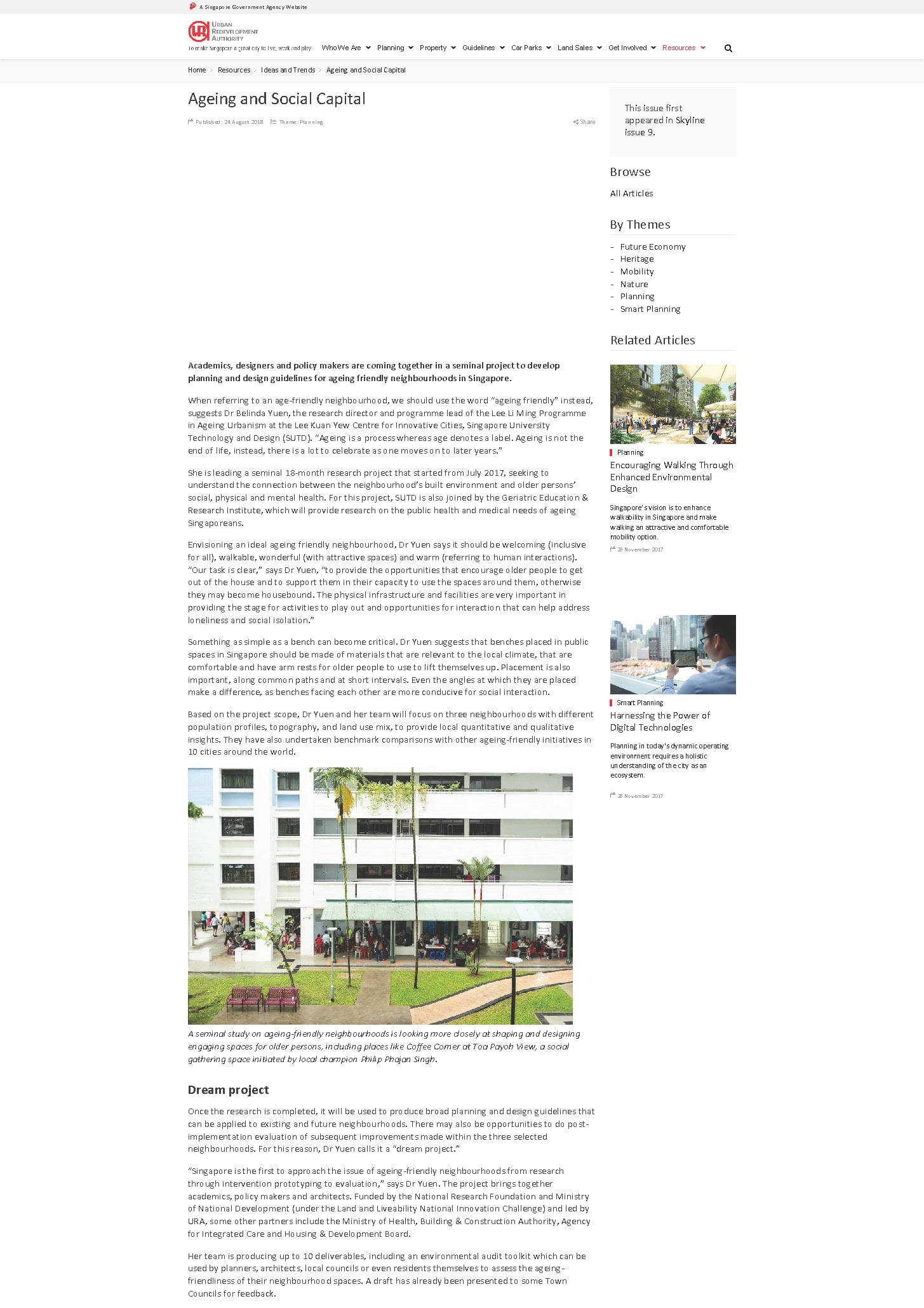 Read more about the article Urban Redevelopment Authority : Ageing and Social Capital
